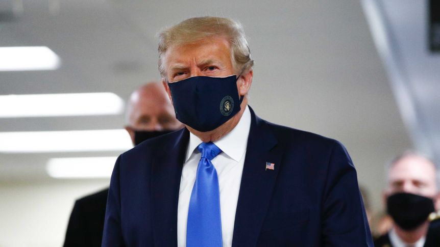 Trump wears mask Blank Meme Template
