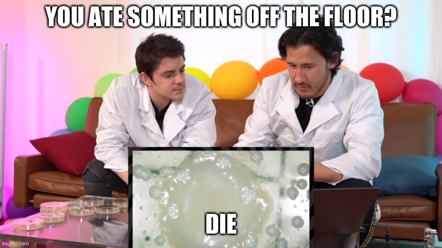 GOo No | YOU ATE SOMETHING OFF THE FLOOR? DIE | image tagged in goo no | made w/ Imgflip meme maker