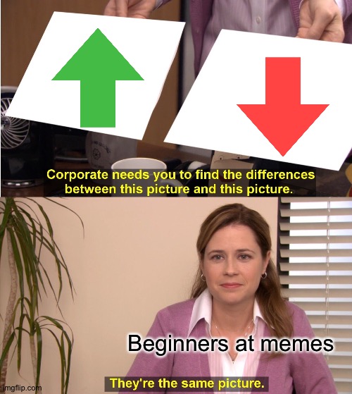 What is different between upvote and downvote? | Beginners at memes | image tagged in memes,they're the same picture,upvote,downvote,like,dislike | made w/ Imgflip meme maker