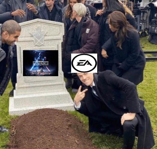 EA after battlefront 2's scarif update | image tagged in grant gustin over grave | made w/ Imgflip meme maker