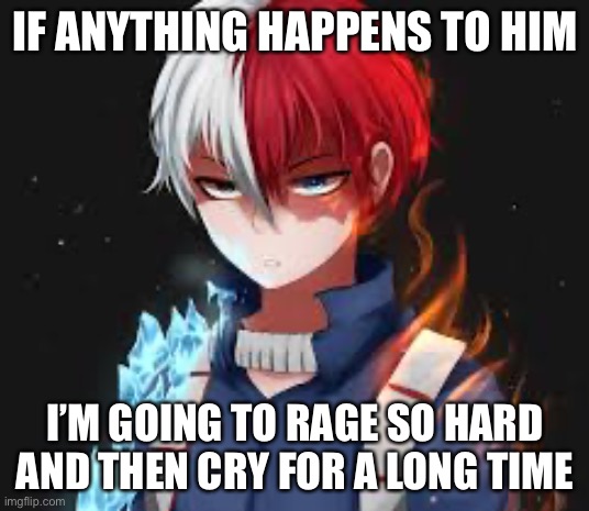 IF ANYTHING HAPPENS TO HIM; I’M GOING TO RAGE SO HARD AND THEN CRY FOR A LONG TIME | made w/ Imgflip meme maker