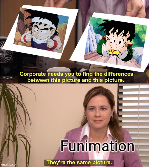 Gohan (Same or Different) | Funimation | image tagged in memes,they're the same picture,gohan,dragon ball z,anger | made w/ Imgflip meme maker
