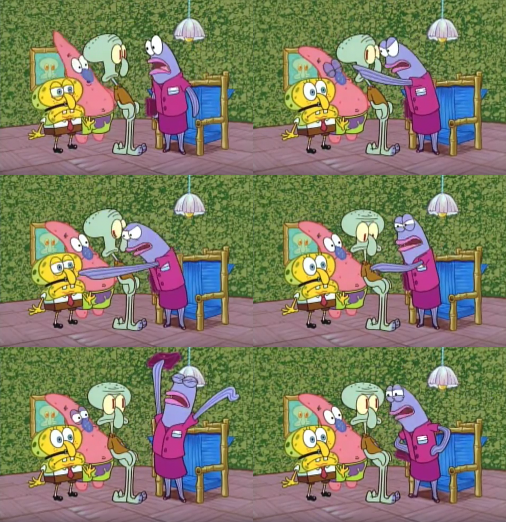 He's squidward, I'm squidward Blank Meme Template