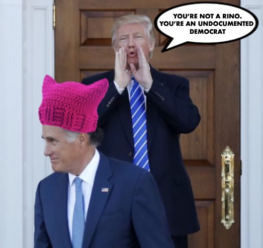 The new politically correct name is Undocumented Democrat | YOU’RE NOT A RINO.
YOU’RE AN UNDOCUMENTED 
DEMOCRAT | image tagged in mitt hat,mitt romney | made w/ Imgflip meme maker