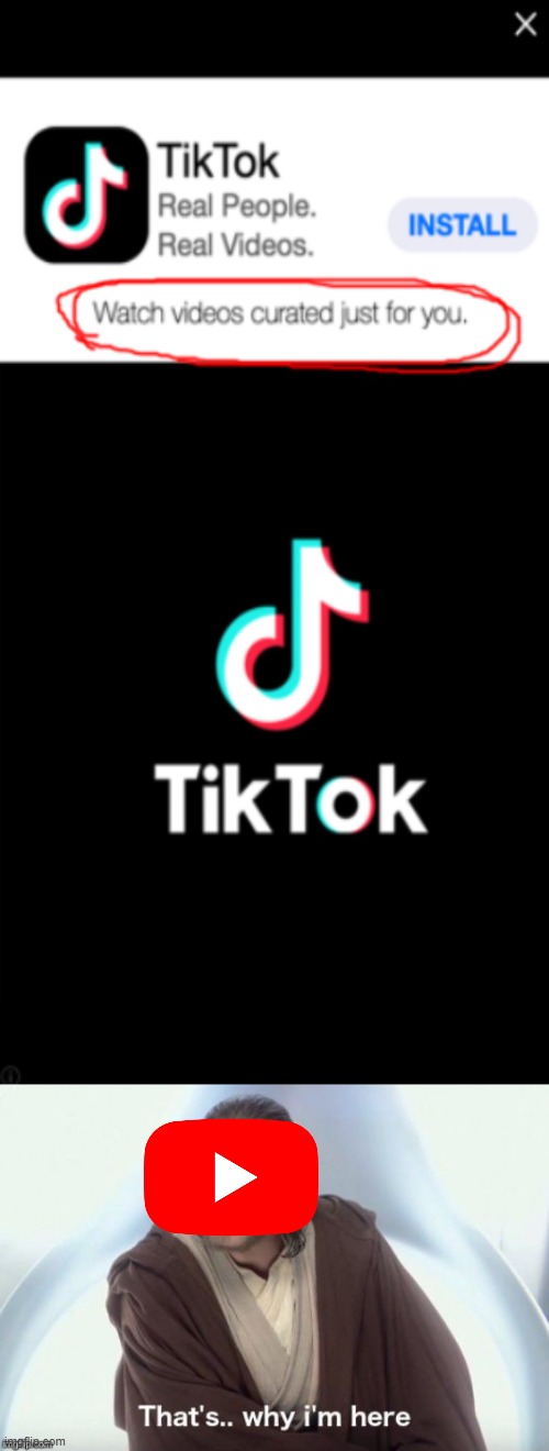 image tagged in tiktok,youtube,advertisement,cringe | made w/ Imgflip meme maker