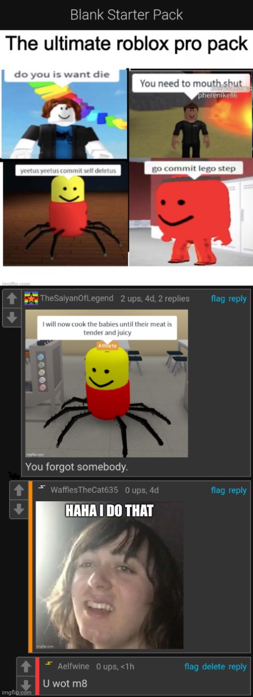 image tagged in roblox,cursed,comments | made w/ Imgflip meme maker