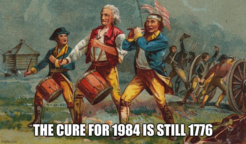 the cure | THE CURE FOR 1984 IS STILL 1776 | image tagged in 1776 | made w/ Imgflip meme maker