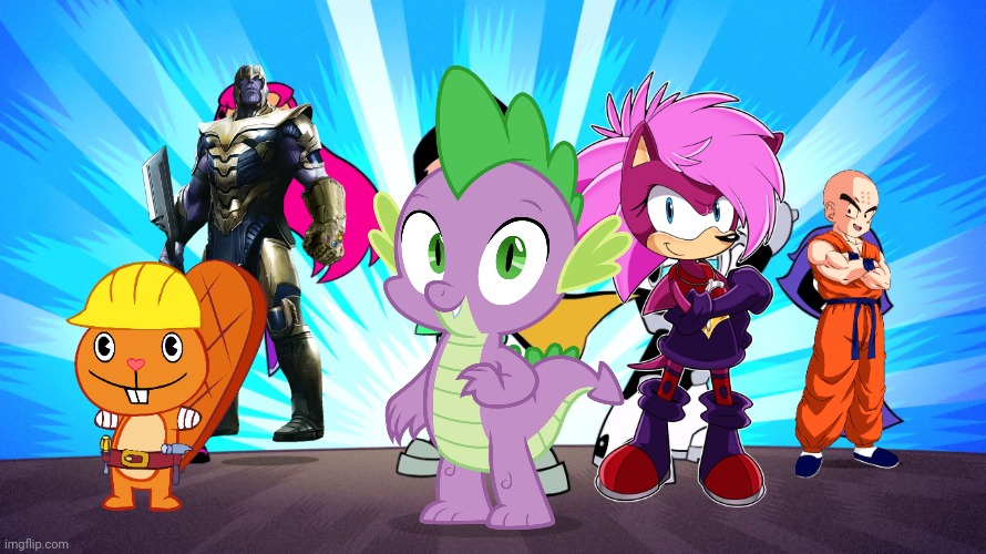 Crossover Titans GO!!! | image tagged in teen titans go,crossover,memes,teen titans,happy handy htf,thanos | made w/ Imgflip meme maker