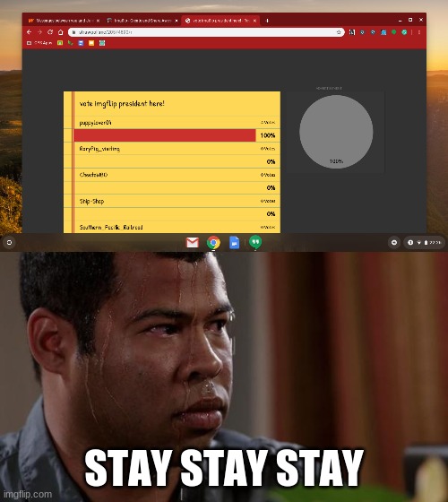 StaY | STAY STAY STAY | image tagged in sweating bullets | made w/ Imgflip meme maker