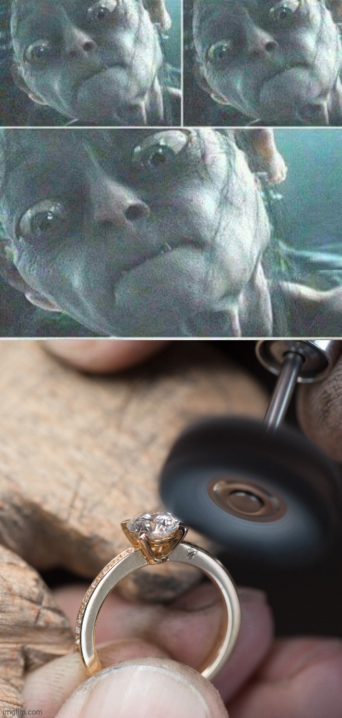 Gollum Knows Rings | . | image tagged in gollum concentrating,smeagol,the lord of the rings,diamond,concentrating,focus | made w/ Imgflip meme maker