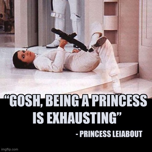 Princess Leia | image tagged in princess leia,star wars,lazy,princess,bored,exhausted | made w/ Imgflip meme maker