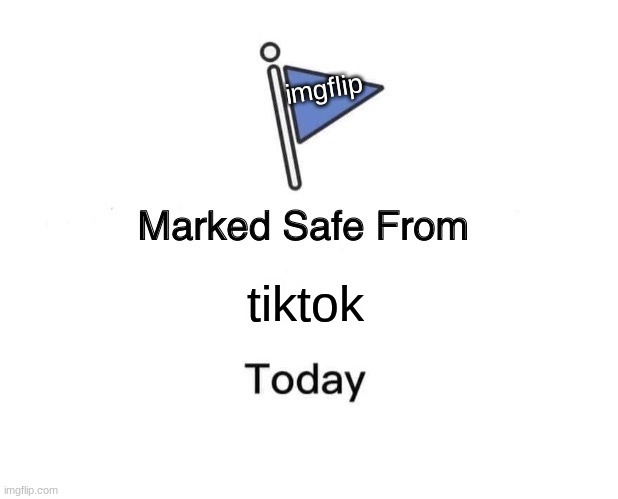 Marked Safe From | imgflip; tiktok | image tagged in memes,marked safe from | made w/ Imgflip meme maker