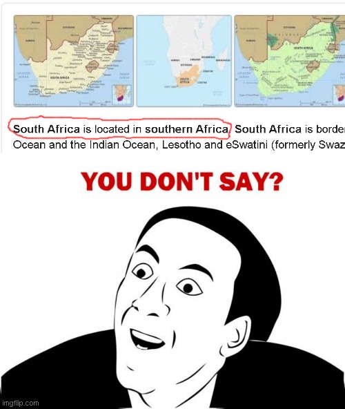 South Africa | image tagged in memes,you don't say | made w/ Imgflip meme maker