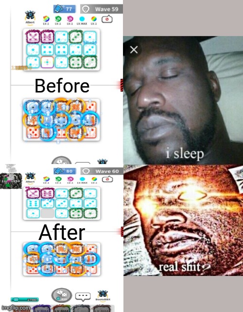 Before; After | image tagged in memes,sleeping shaq | made w/ Imgflip meme maker