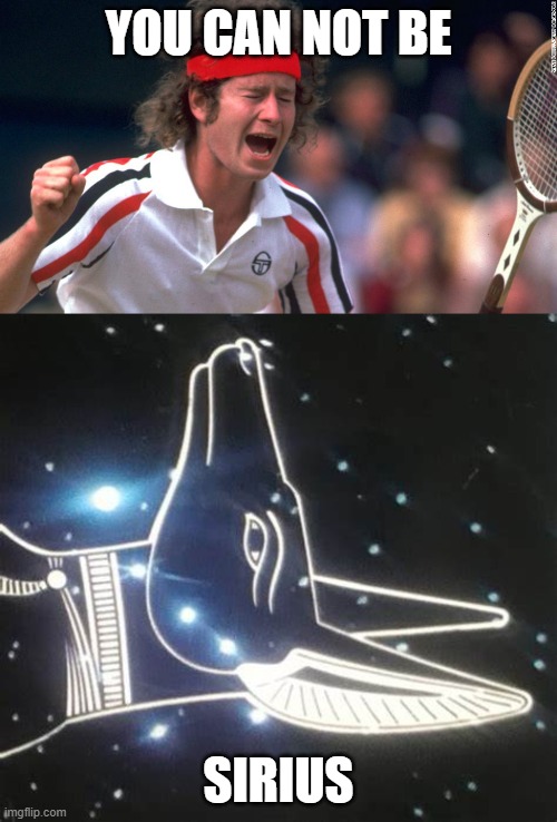 YOU CAN NOT BE; SIRIUS | image tagged in john mcenroe | made w/ Imgflip meme maker