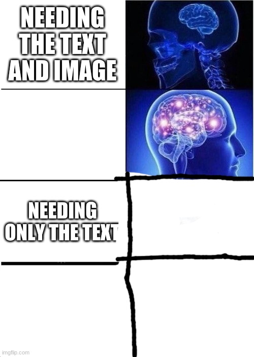Expanding Brain Meme | NEEDING THE TEXT AND IMAGE; NEEDING ONLY THE TEXT | image tagged in memes,expanding brain | made w/ Imgflip meme maker