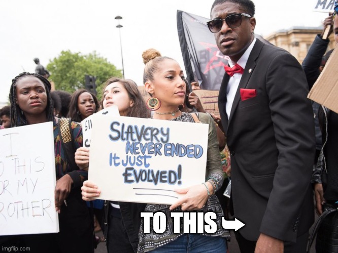 Evolution of slavery | TO THIS ➥ | image tagged in blm,evolution of slavery | made w/ Imgflip meme maker