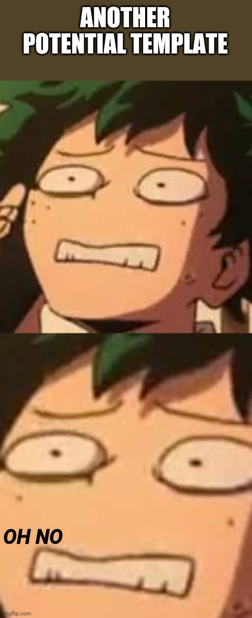 ANOTHER POTENTIAL TEMPLATE; OH NO | image tagged in derpy deku | made w/ Imgflip meme maker