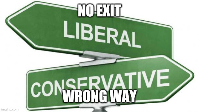 politics | NO EXIT; WRONG WAY | image tagged in politics | made w/ Imgflip meme maker