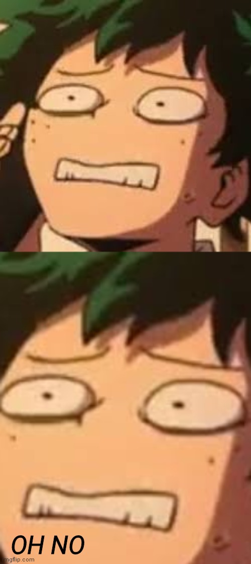 OH NO | image tagged in derpy deku | made w/ Imgflip meme maker