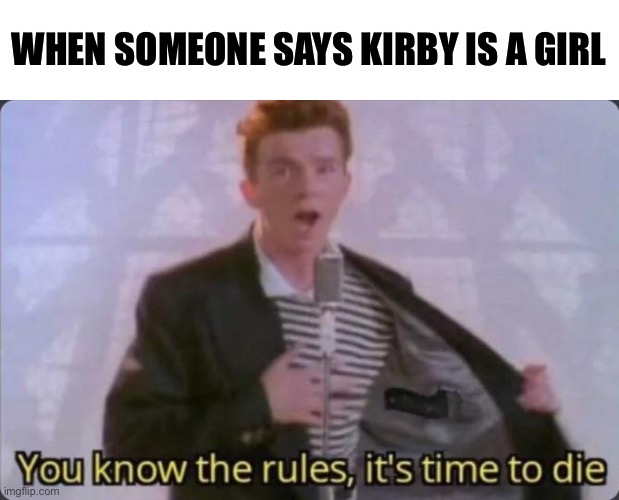 Do You Know How Much I Hate It When This Happens? | WHEN SOMEONE SAYS KIRBY IS A GIRL | image tagged in memes,you know the rules its time to die,kirby | made w/ Imgflip meme maker