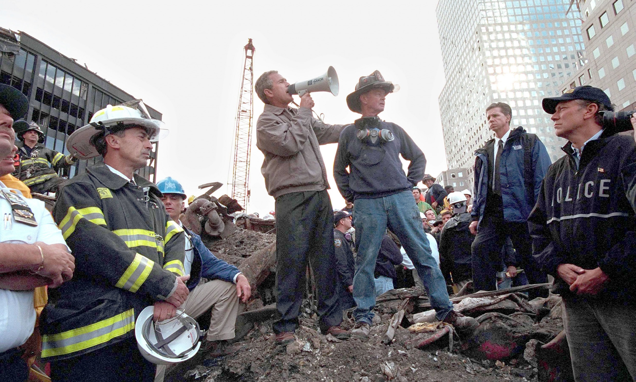 High Quality George W. Bush bullhorn Blank Meme Template