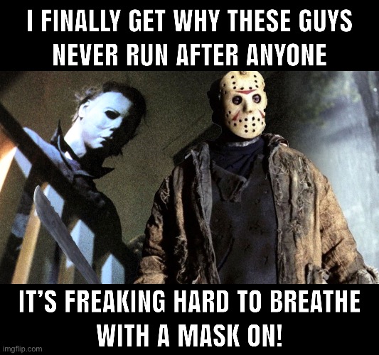 image tagged in horror,horror movie,jason voorhees,michael myers,funny meme,face mask | made w/ Imgflip meme maker