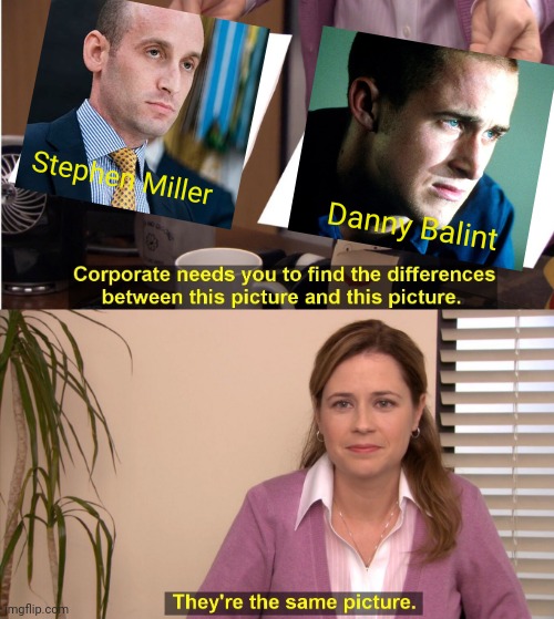 They're The Same Picture Meme | Stephen Miller; Danny Balint | image tagged in memes,they're the same picture,unbelievable | made w/ Imgflip meme maker