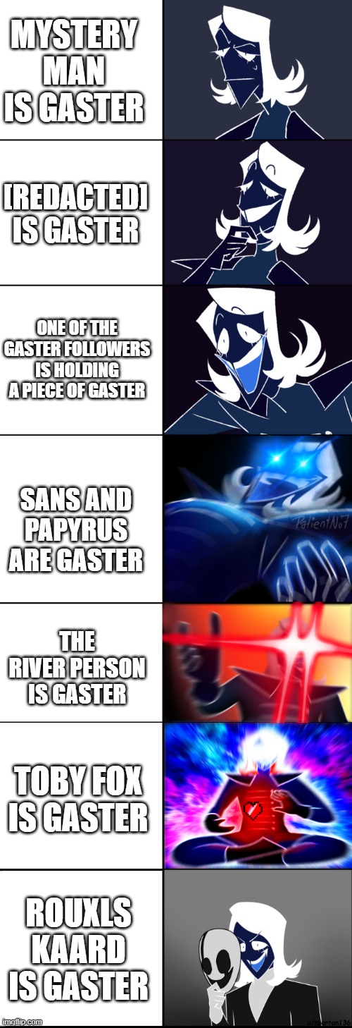 Rouxls Kaard (Large Edition) | MYSTERY MAN IS GASTER; [REDACTED] IS GASTER; ONE OF THE GASTER FOLLOWERS IS HOLDING A PIECE OF GASTER; SANS AND PAPYRUS ARE GASTER; THE RIVER PERSON IS GASTER; TOBY FOX IS GASTER; ROUXLS KAARD IS GASTER | image tagged in rouxls kaard large edition | made w/ Imgflip meme maker