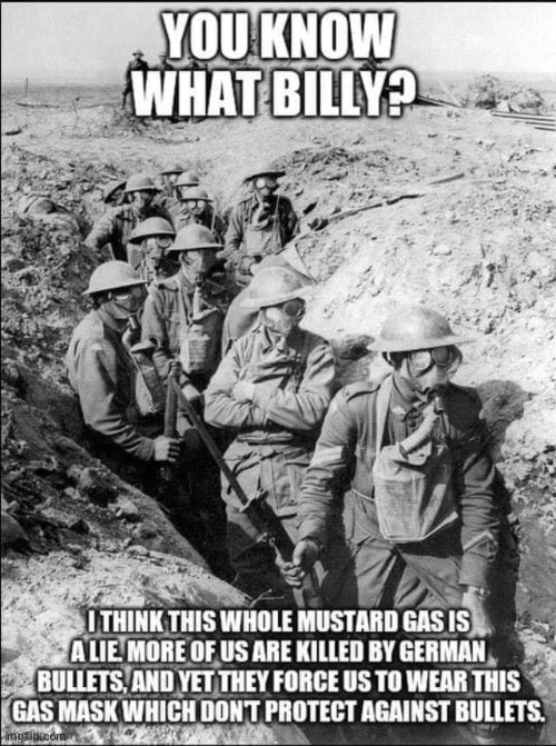 Repost & looks like someone else did this on ImgFlip. Lol. Good one | image tagged in repost,world war i,face mask,covid-19,coronavirus,wwi | made w/ Imgflip meme maker