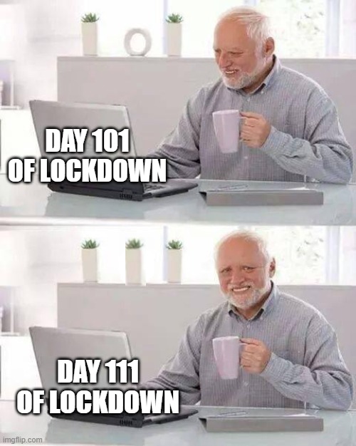 You'll get it when you see it | DAY 101 OF LOCKDOWN; DAY 111 OF LOCKDOWN | image tagged in memes,hide the pain harold,lockdown,so many days | made w/ Imgflip meme maker