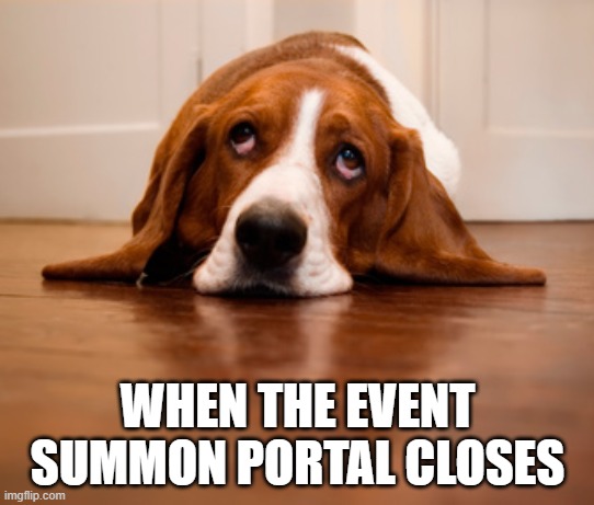 WHEN THE EVENT SUMMON PORTAL CLOSES | made w/ Imgflip meme maker