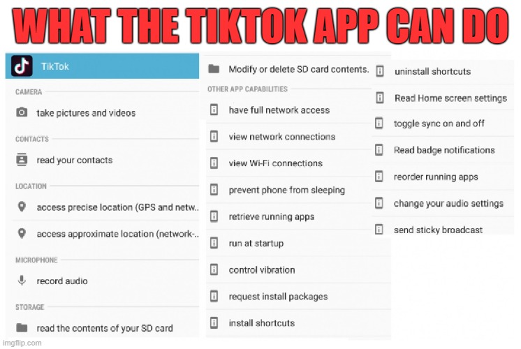 Scary, isn't it? | WHAT THE TIKTOK APP CAN DO | image tagged in tik tok,tiktok,iphone,android,smartphone,apple inc | made w/ Imgflip meme maker