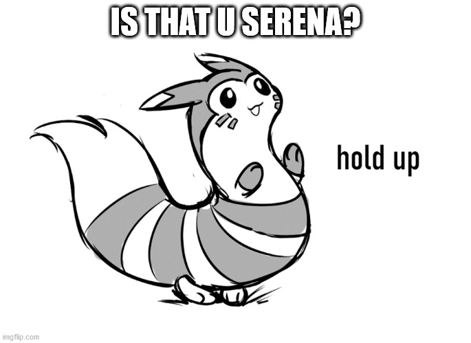 Furret hold up | IS THAT U SERENA? | image tagged in furret hold up | made w/ Imgflip meme maker