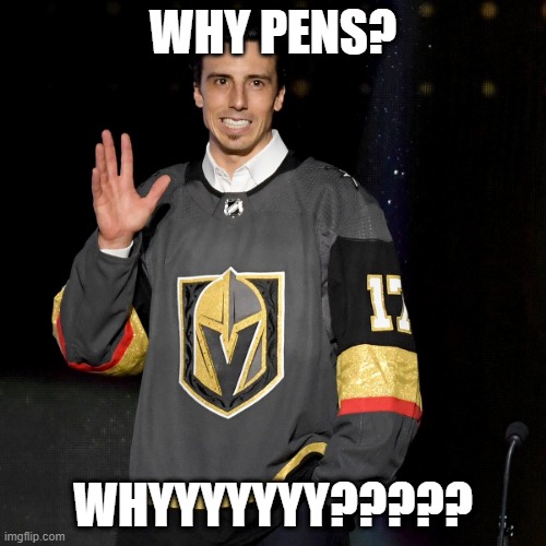 2017 | WHY PENS? WHYYYYYYY????? | image tagged in fleury golden knights | made w/ Imgflip meme maker