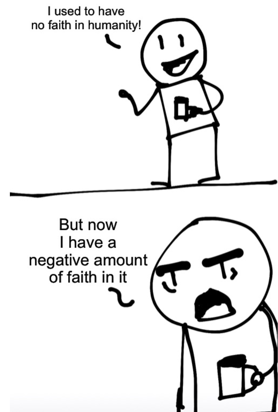 High Quality Negative amount of faith in humanity Blank Meme Template