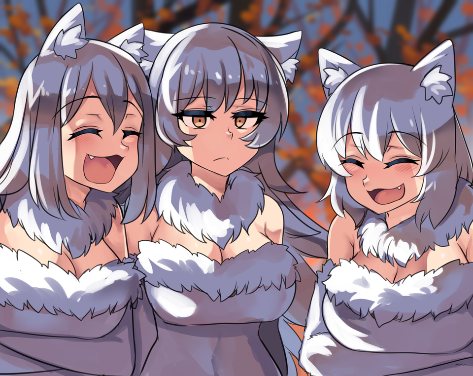 Wolves laughing anime Blank Meme Template