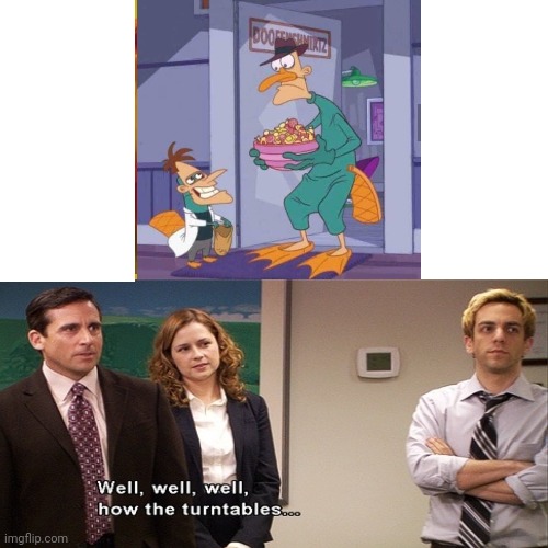 image tagged in the office,phineas and ferb | made w/ Imgflip meme maker