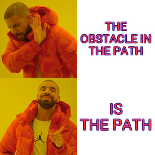 Work The Problem | THE OBSTACLE IN THE PATH; IS THE PATH | image tagged in memes,drake hotline bling,real life,lego obstacle,that's life,work the problem | made w/ Imgflip meme maker