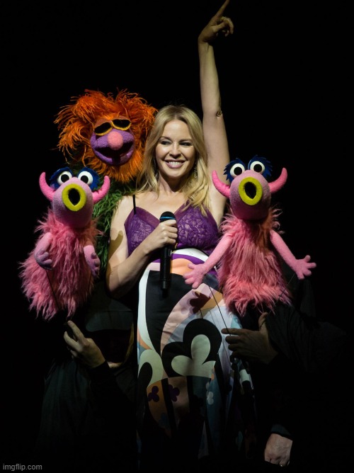 Kylie joined The Muppets on stage to perform a spectacular show at London's O2 arena on 13 July 2018. (tl;dr: Muppets!) | image tagged in kylie muppets,muppets,muppet,muppets meme,performance,awkward muppet | made w/ Imgflip meme maker