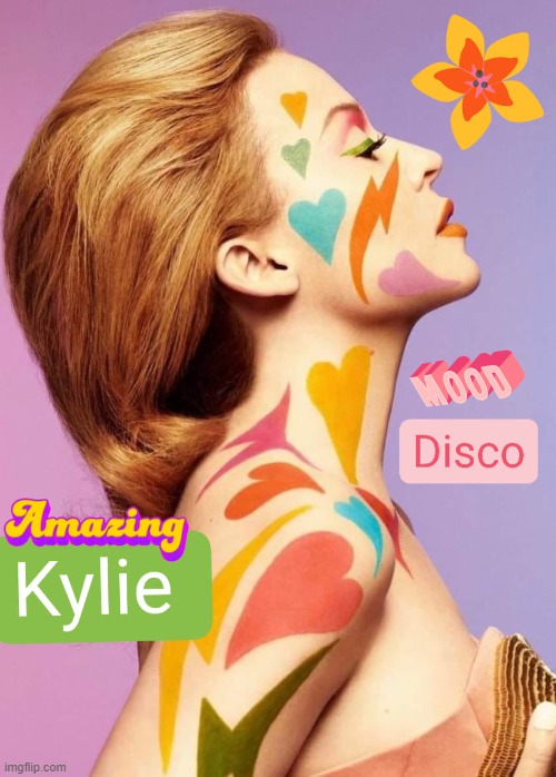 Amazing: Kylie. Mood: Disco. | image tagged in kylie disco,disco,pop music,fan art,amazing,mood | made w/ Imgflip meme maker
