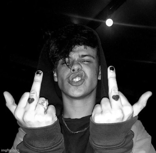 YOUNGBLUD middle finger | image tagged in youngblud middle finger | made w/ Imgflip meme maker