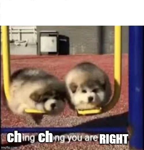ch ch RIGHT | image tagged in swing swong you are wrong | made w/ Imgflip meme maker