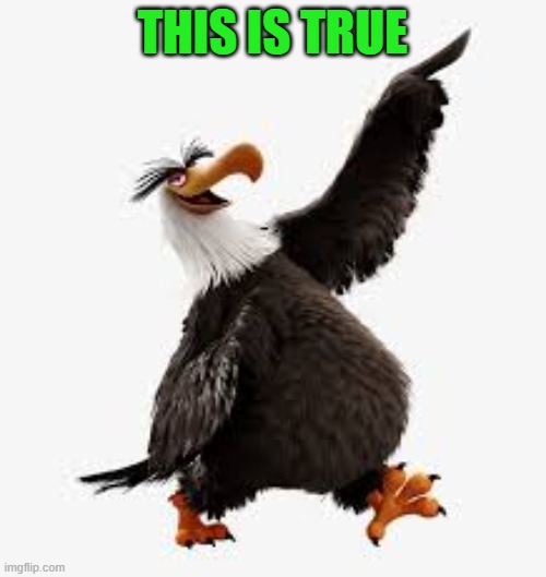 angry birds eagle | THIS IS TRUE | image tagged in angry birds eagle | made w/ Imgflip meme maker