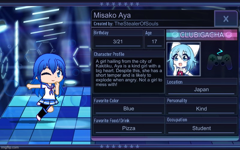 One year has passed since the events of Kakitiku. Misako Aya has come back again for Gacha Club! | image tagged in misako aya | made w/ Imgflip meme maker