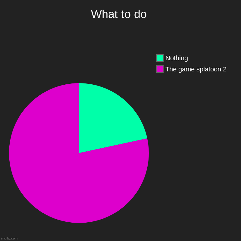 What to do | The game splatoon 2, Nothing | image tagged in charts,pie charts | made w/ Imgflip chart maker