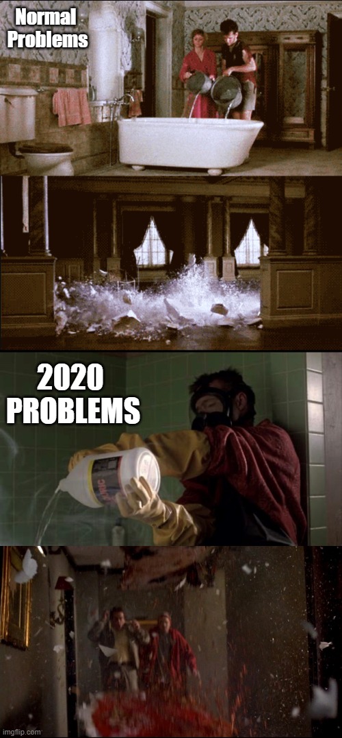 Normal 
Problems; 2020 
PROBLEMS | image tagged in money pit bathtub | made w/ Imgflip meme maker
