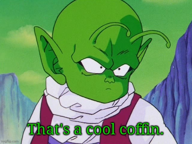 Quoter Dende (DBZ) | That's a cool coffin. | image tagged in quoter dende dbz | made w/ Imgflip meme maker