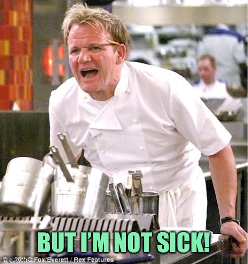 Chef Gordon Ramsay Meme | BUT I’M NOT SICK! | image tagged in memes,chef gordon ramsay | made w/ Imgflip meme maker