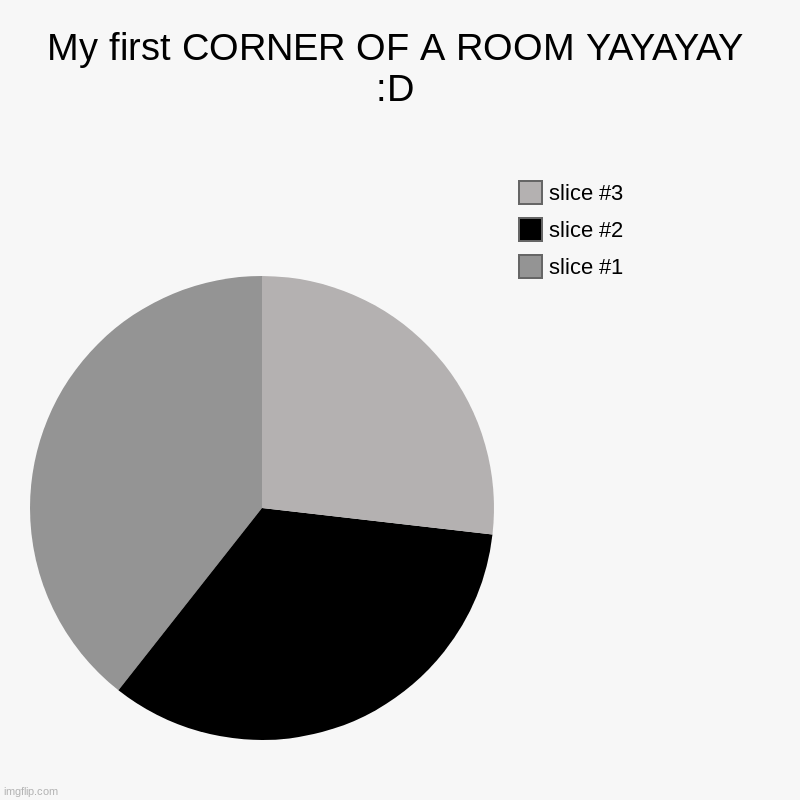 My first CORNER OF A ROOM YAYAYAY :D | | image tagged in charts,pie charts | made w/ Imgflip chart maker